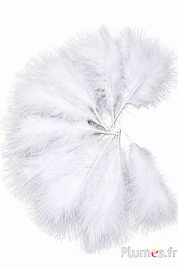 Pennacchio Volupté 3 piume - altezza 20 cm - bianco